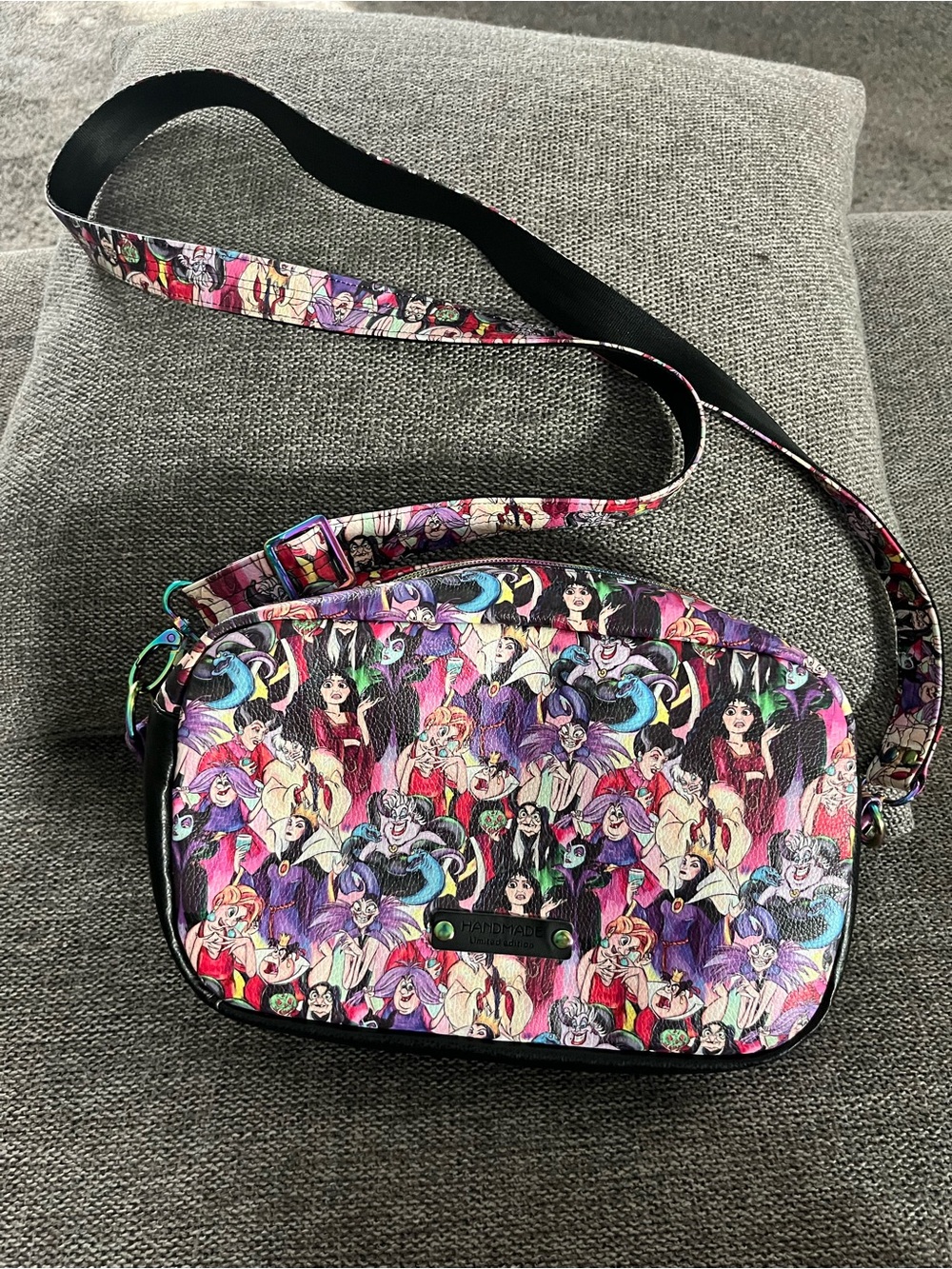 Like new Handmade Colorful Disney Villains Print Crossbody Bag - Women